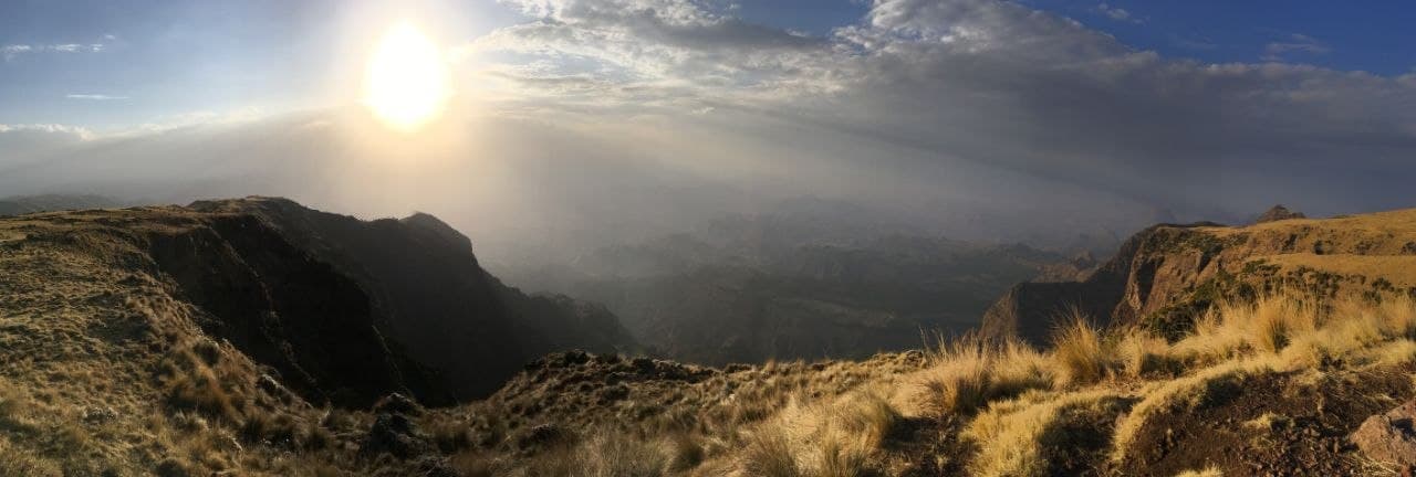 Trek through the 'Roof of Africa' - Ethiopia's spectacular Simien Mountains National Park, a UNESCO World Heritage site renowned for dramatic escarpments, deep valleys, and unique endemic wildlife inc